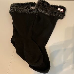 Hunter Black Boot Socks with Faux Fur Trim